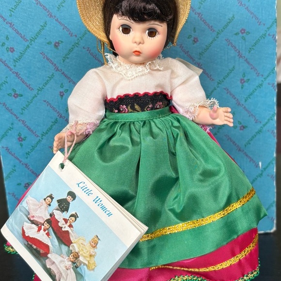Vintage Madame Alexander Green and Pink Folk Doll